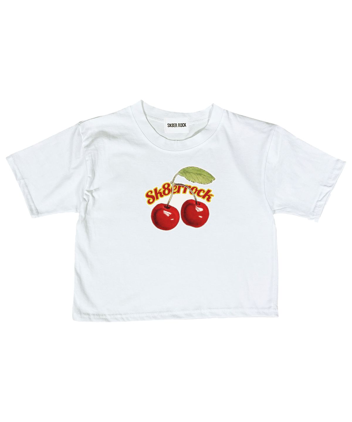스케이터락(SK8ER ROCK) Cherry Crop T-Shirt ((white))