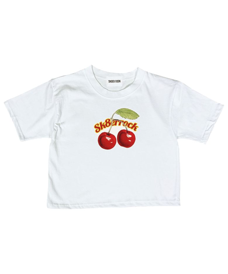 Cherry Crop T-Shirt ((white))