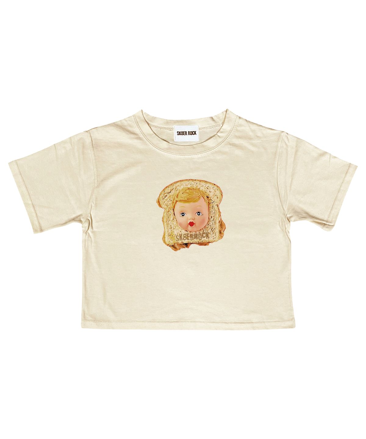 스케이터락(SK8ER ROCK) Toast Crop T-shirt ((cream))