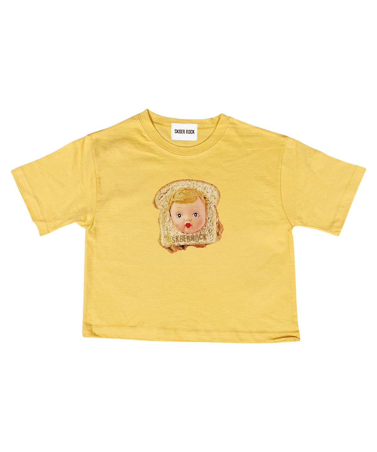 스케이터락(SK8ER ROCK) Toast Crop T-shirt ((yellow))