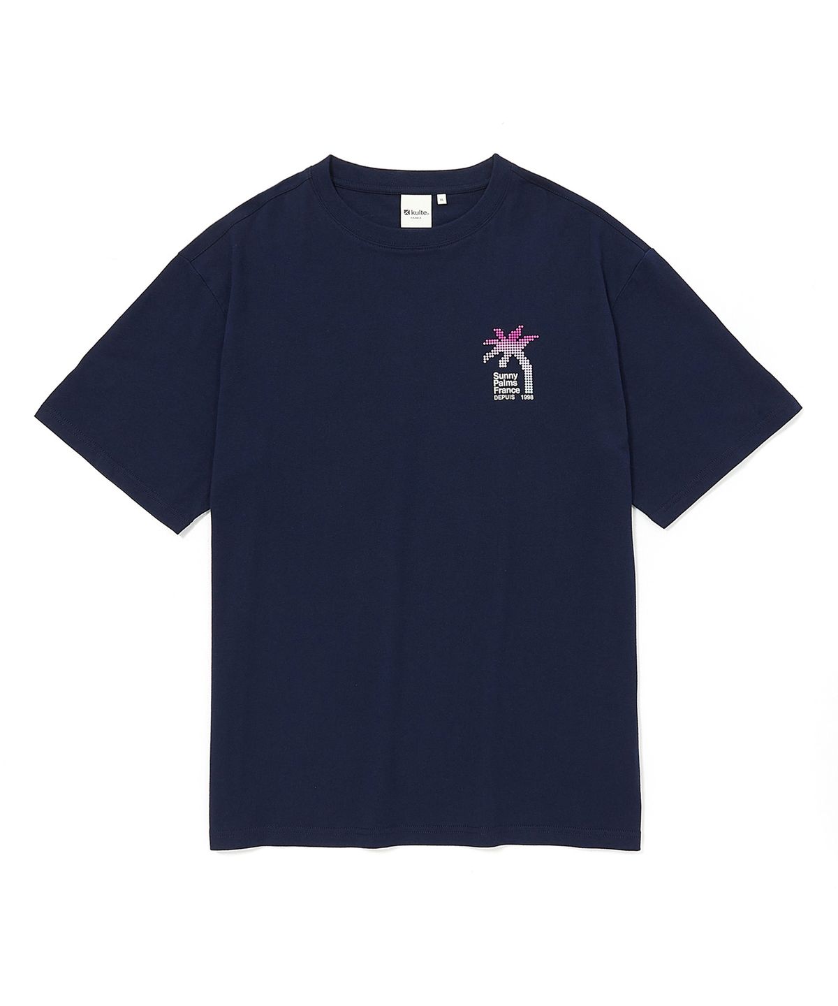 쿨트(KULTE) PIXEL PALM TREE T-SHIRT NAVY