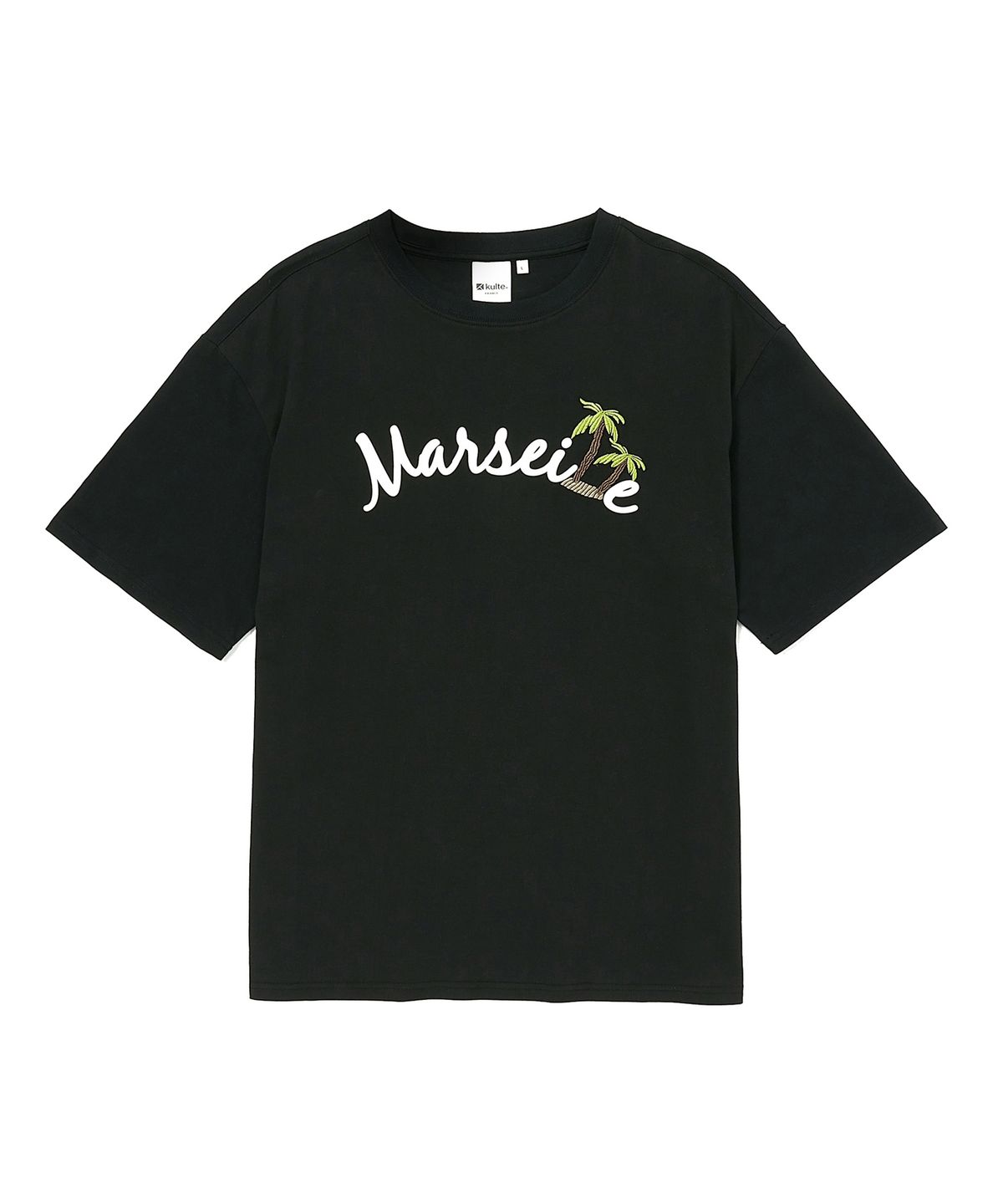 쿨트(KULTE) TWIN PALM TREE T-SHIRT BLACK