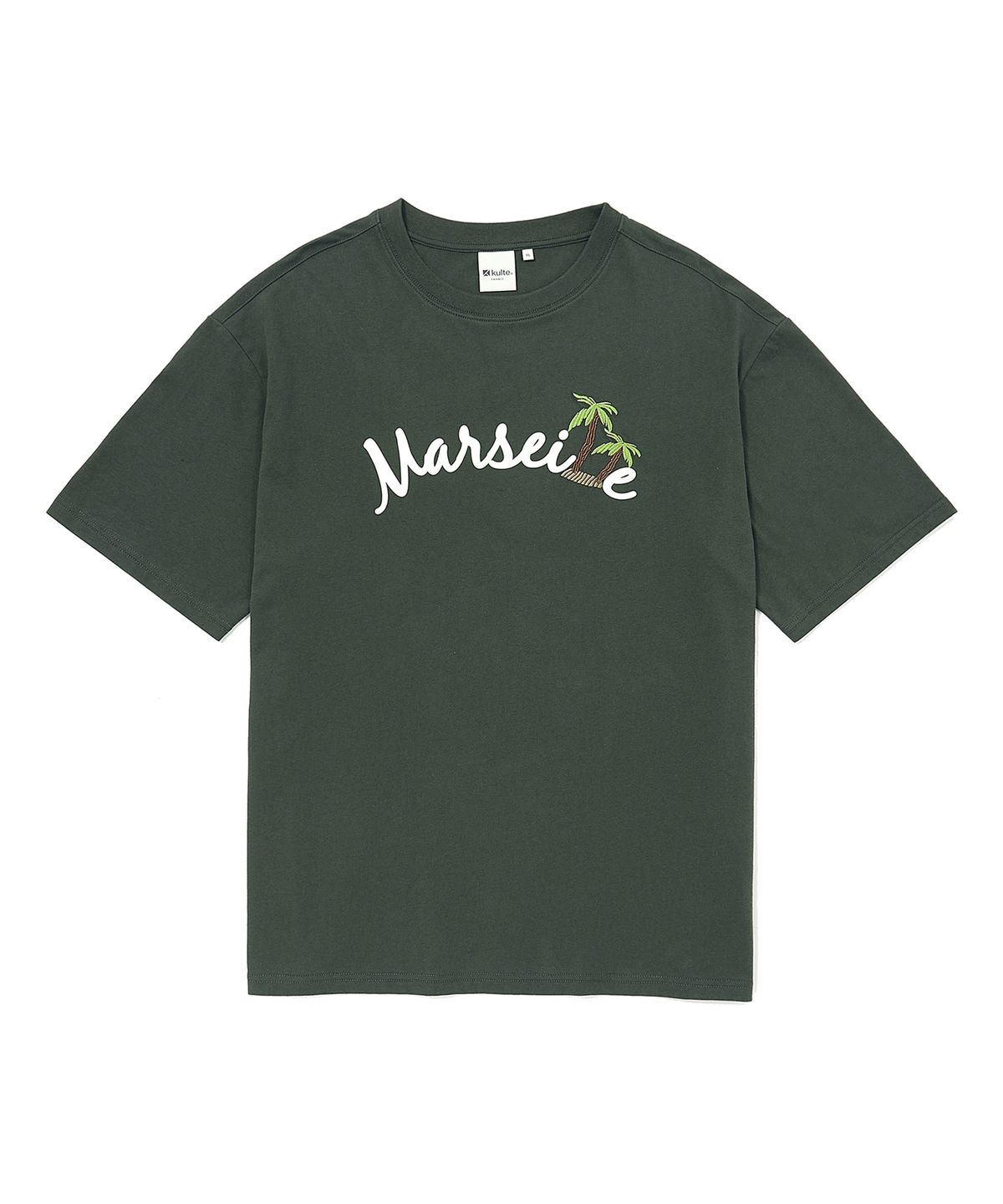 쿨트(KULTE) TWIN PALM TREE T-SHIRT KHAKI
