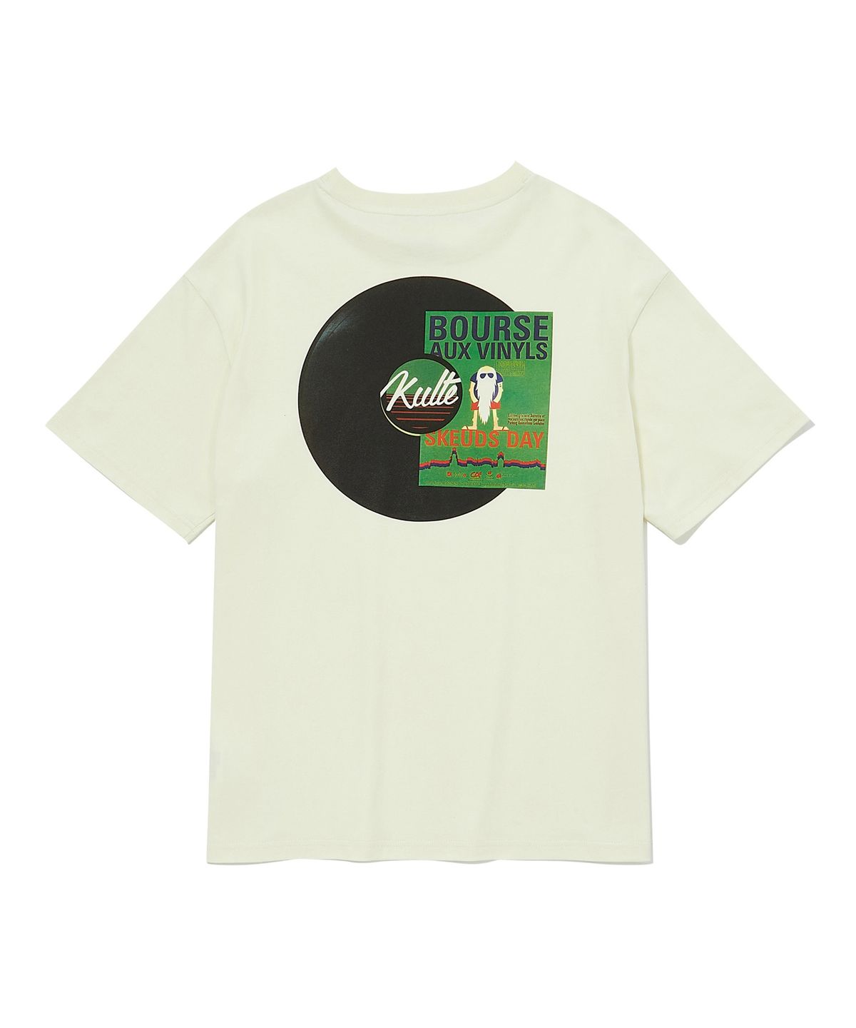 쿨트(KULTE) VINTAGE RECORD T-SHIRT IVORY