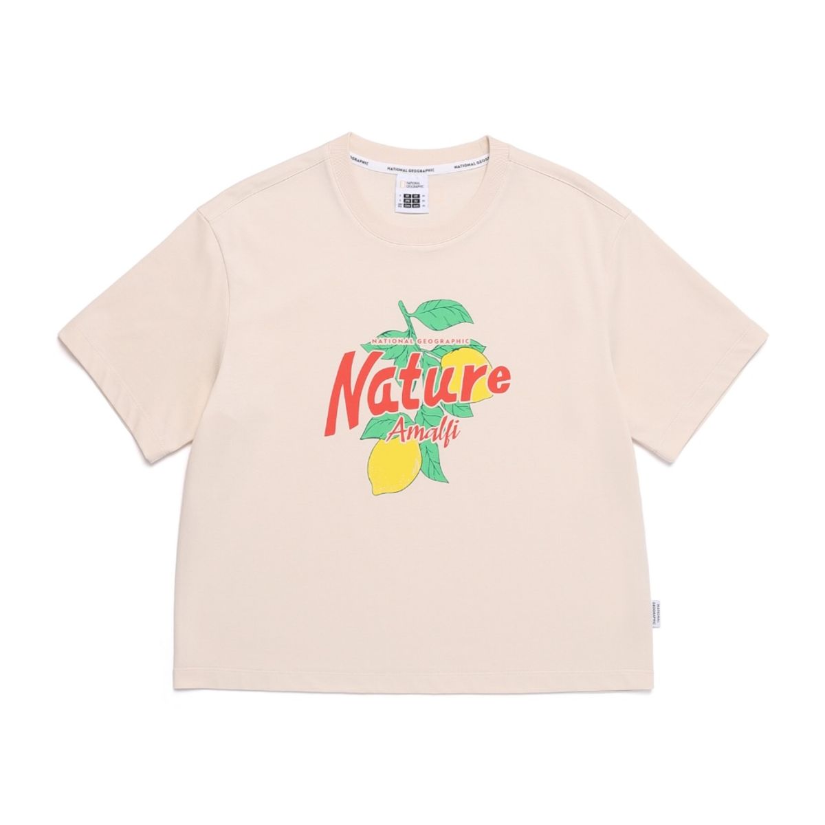 내셔널지오그래픽(NATIONALGEOGRAPHIC) N252WTS020 여성 리젠아스킨 세미크롭 그래픽 반팔 티셔츠 L/BEIGE