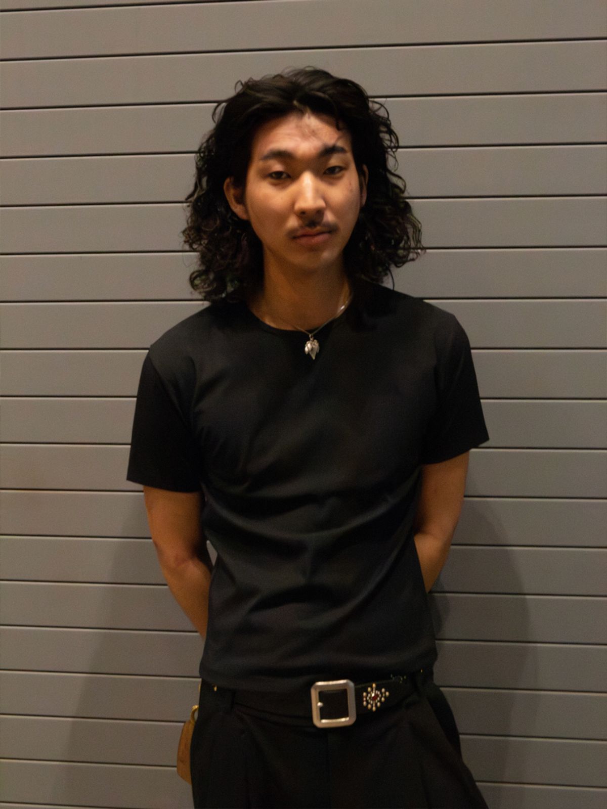 고저(GOZER) LIGHT RIB SLIM T-SHIRT_BLACK