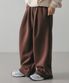 투턱 히든 스트링 와이드 스웻 팬츠 [브라운]