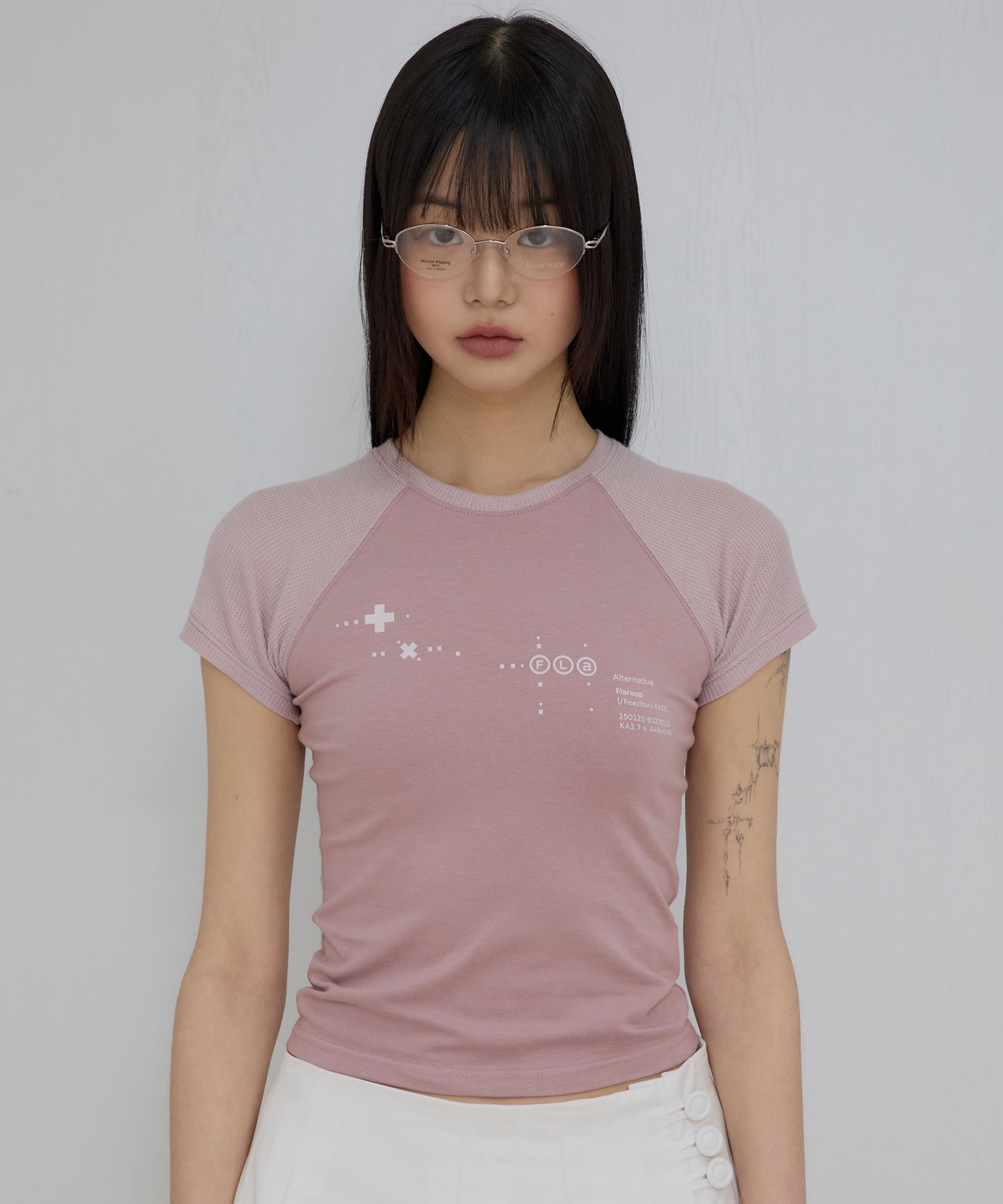 tシャツ 「FLAREUP」Muta Waffle Raglan T-Shirt レディース FLAREUP tシャツ 「FLAREUP」Muta Waffle Raglan T-Shirt