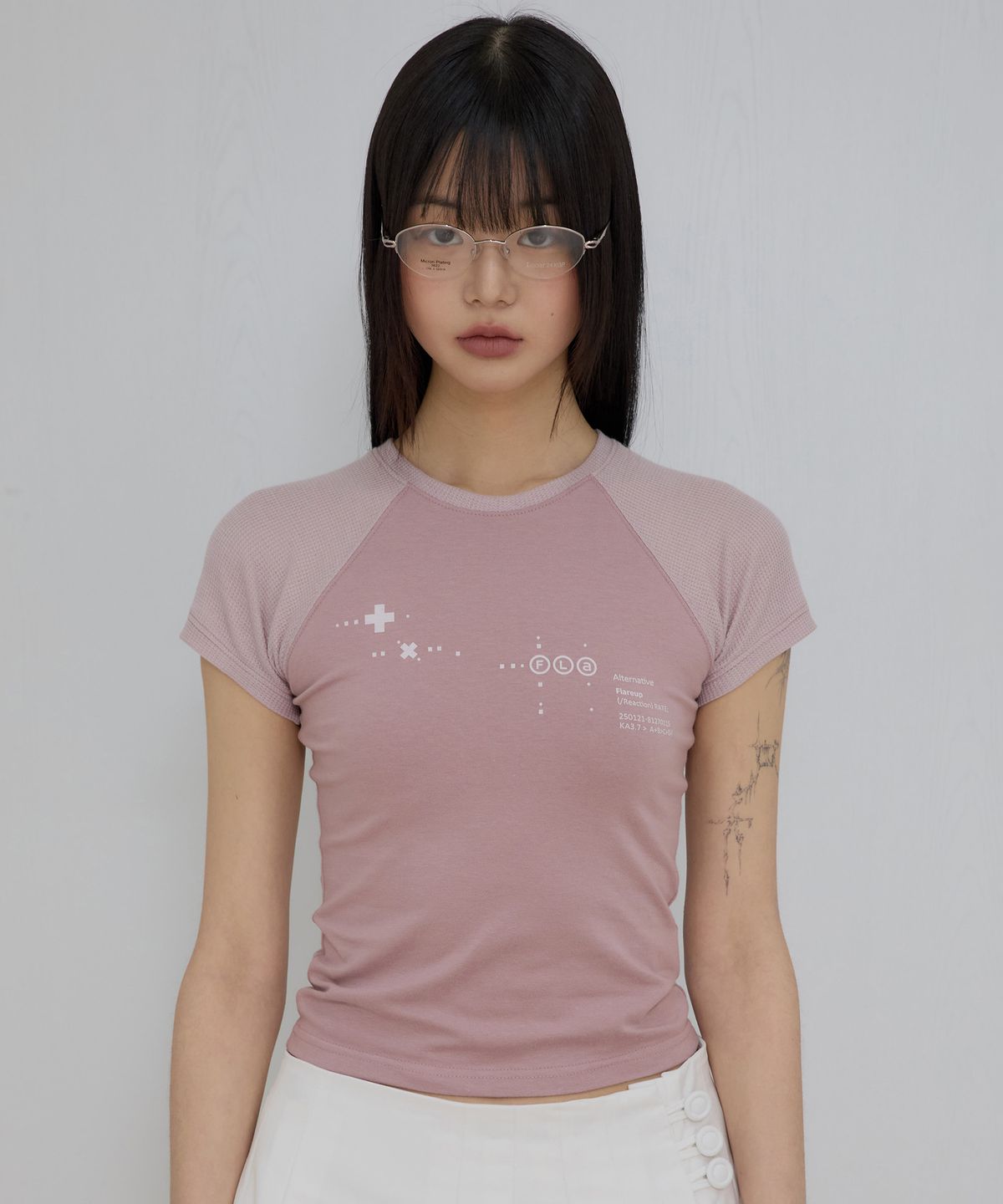 플레어업(FLAREUP) Muta Waffle Raglan T-Shirt (FL-154_Pink)