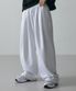 투턱 히든 스트링 와이드 스웻 팬츠 [화이트멜란지]