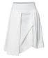 Asymmetrical Draped Midi Skirt (FL-248_White)