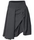 Asymmetrical Draped Midi Skirt (FL-248_Charcoal)