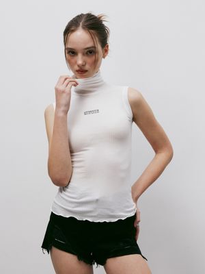 소프트 로고 폴라넥 탑 (화이트)