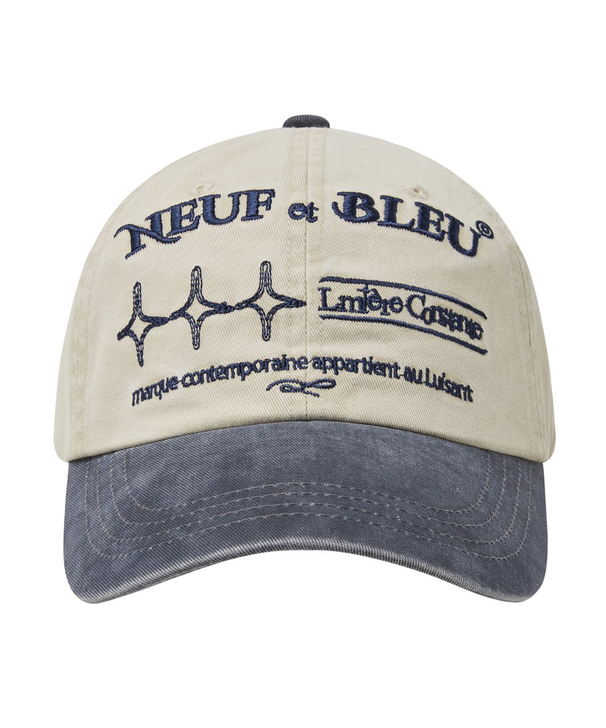 누프에블루(NEUFETBLEU) NEB shine two tone cap (beige)