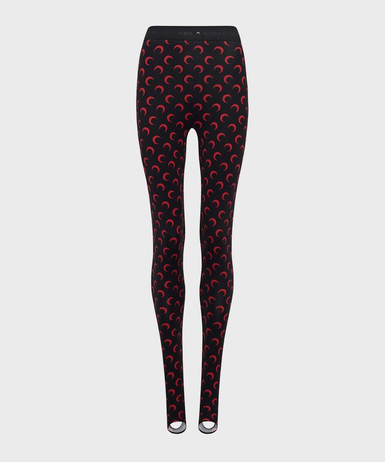 (W) 문 프린티드 저지 스터럽 레깅스 블랙&레드 MOON PRINTED JERSEY STIRRUP LEGGINGS