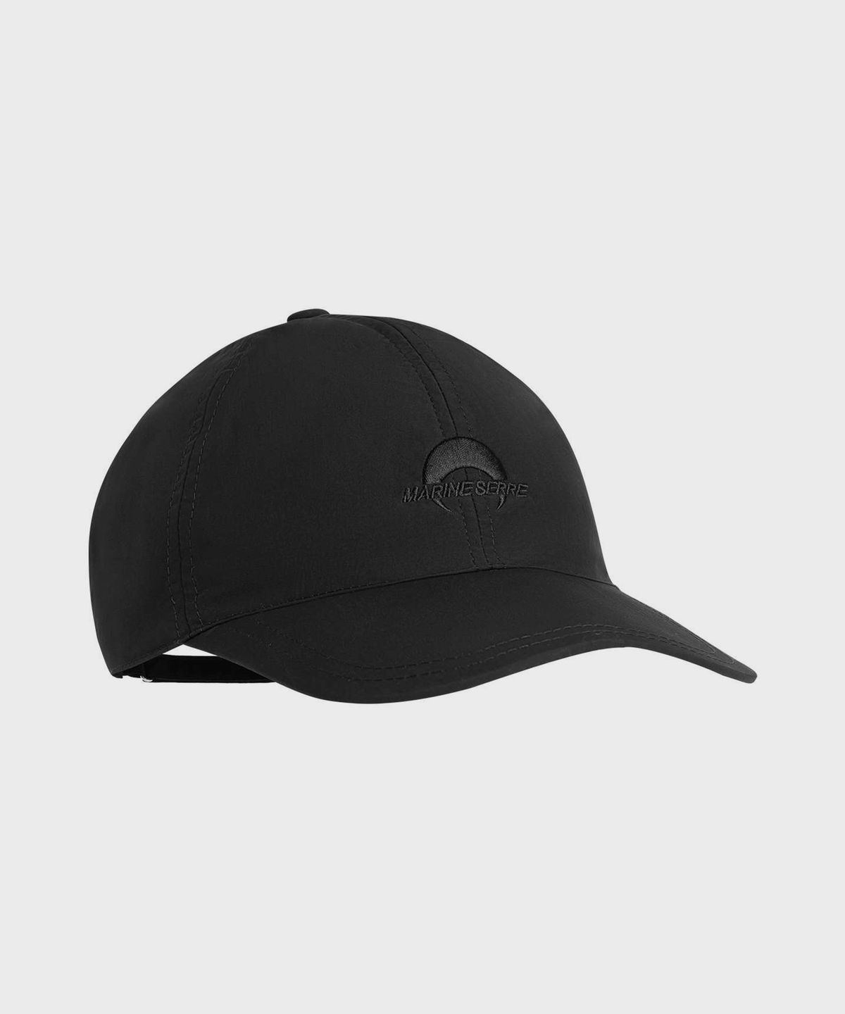 마린 세르(MARINE SERRE) (U) MS 스포츠 나일론 베이스볼 캡 블랙 MS SPORT NYLON BASEBALL CAP