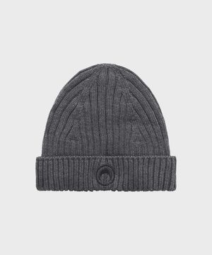 (U) 문 로고 니트 비니 라이트 그레이 MOON LOGO KNIT BEANIE