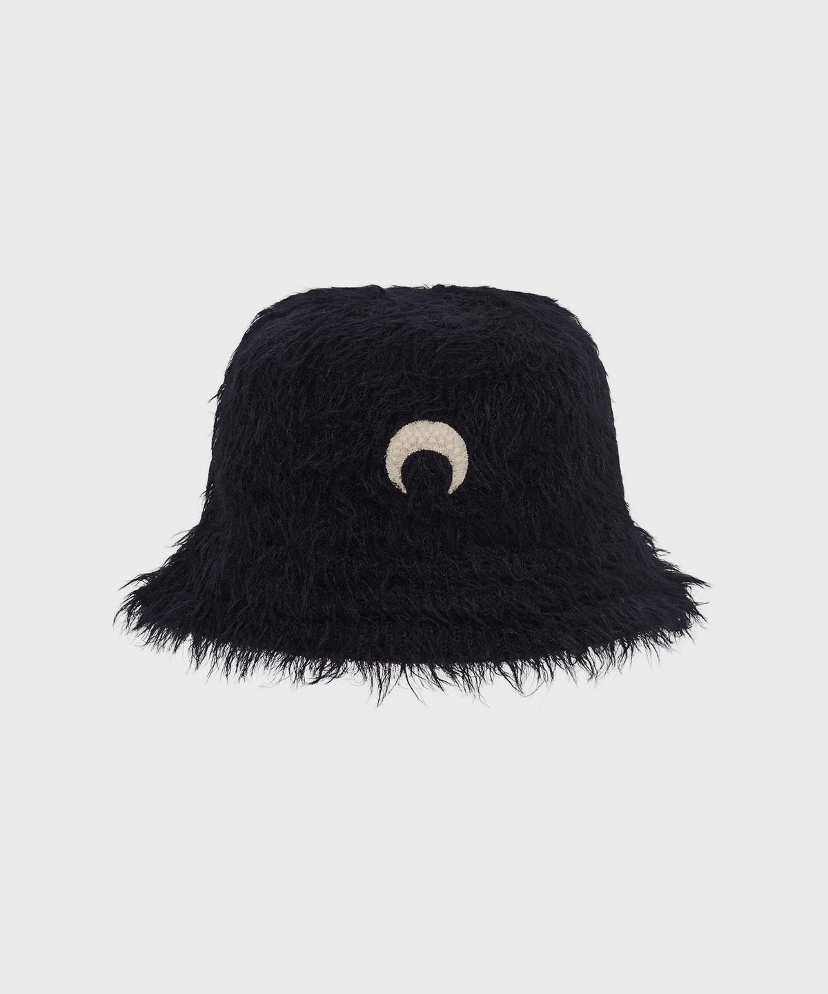 마린 세르(MARINE SERRE) (U) 와일드 퍼피 니트 버킷 햇 블랙 WILD PUFFY KNIT BUCKET HAT