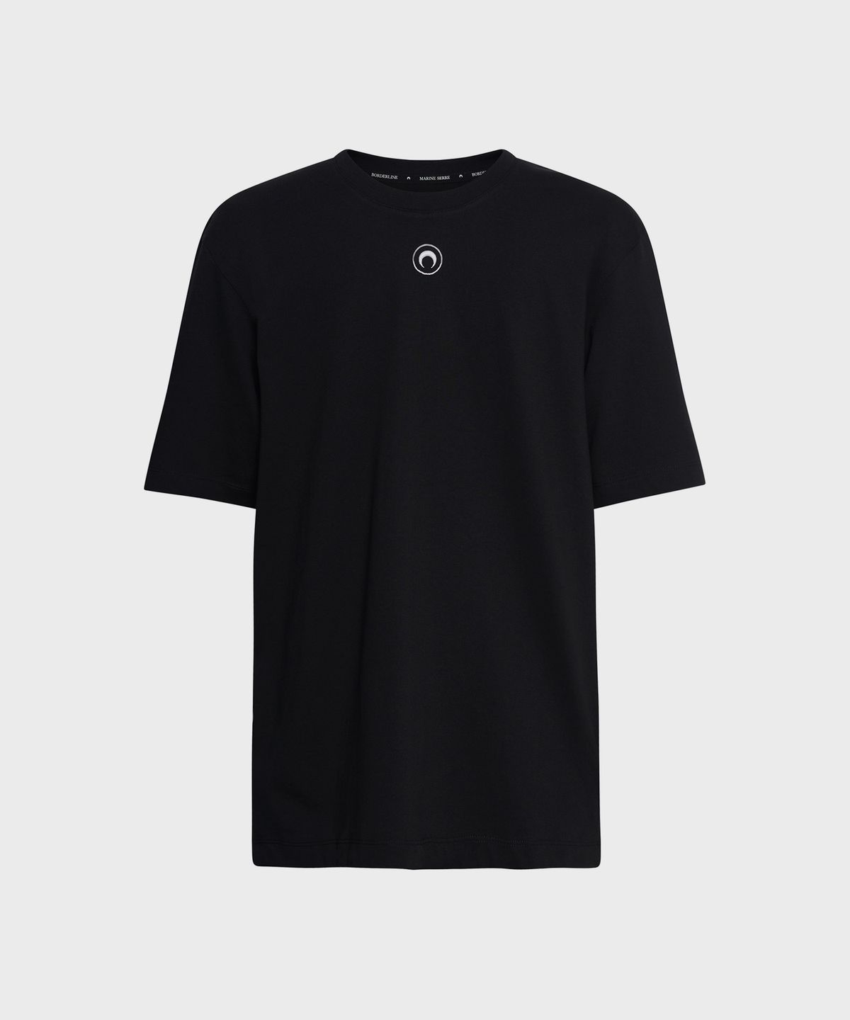 마린 세르(MARINE SERRE) (M) 문 로고 저지 루즈 핏 티셔츠 블랙 MOON LOGO JERSEY LOOSE FIT T-SHIRT