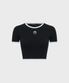 (W) 문 로고 립 저지 크롭드 탑 블랙 MOON LOGO RIBBED JERSEY CROPPED TOP