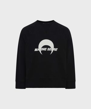 (U) 문 로고 플리스 래글런 스웨트 셔츠 블랙 MOON LOGO FLEECE RAGLAN SWEATSHIRT
