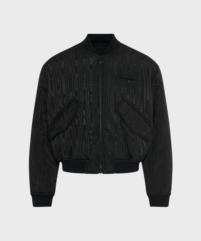 (U) 리사이클드 무아레 봄버 자켓 블랙 RECYCLED MOIRE BOMBER JACKET