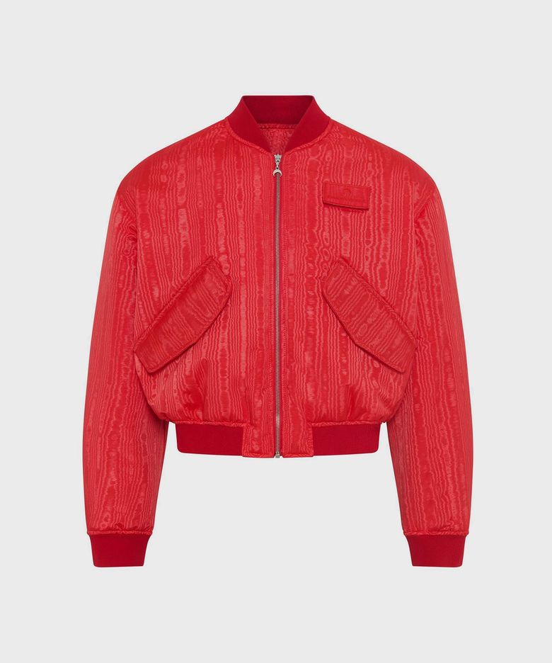 (U) 리사이클드 무아레 봄버 자켓 레드 RECYCLED MOIRE BOMBER JACKET