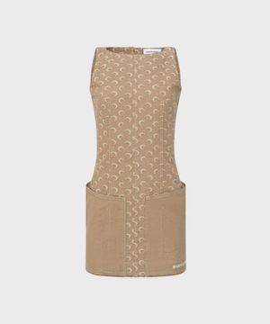 (W) 문 자카드 트윌 미니 드레스 다크 베이지 MOON JACQUARD TWILL MINI DRESS