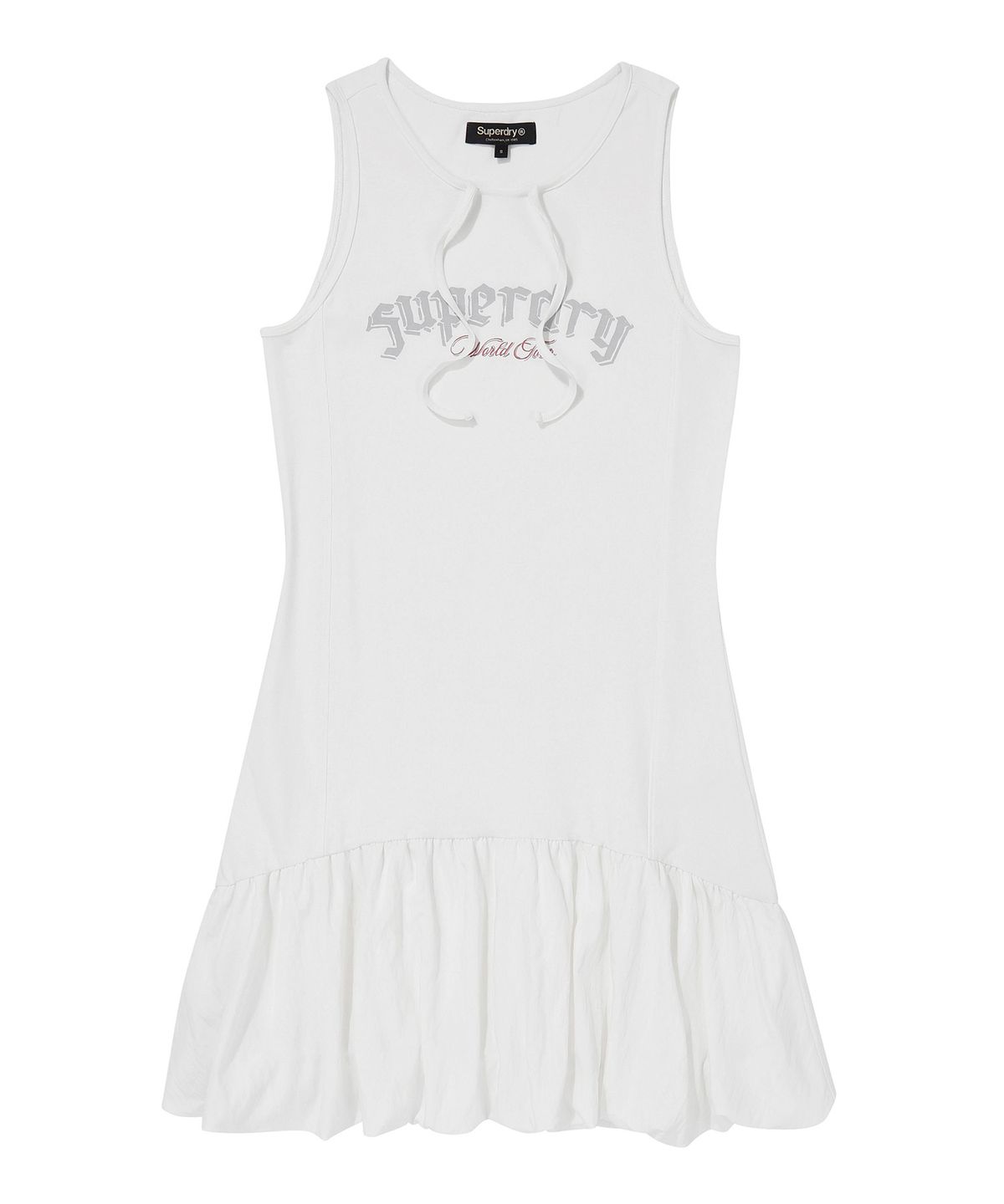 슈퍼드라이(SUPERDRY) W 슬림 라인 볼륨 원피스 화이트
