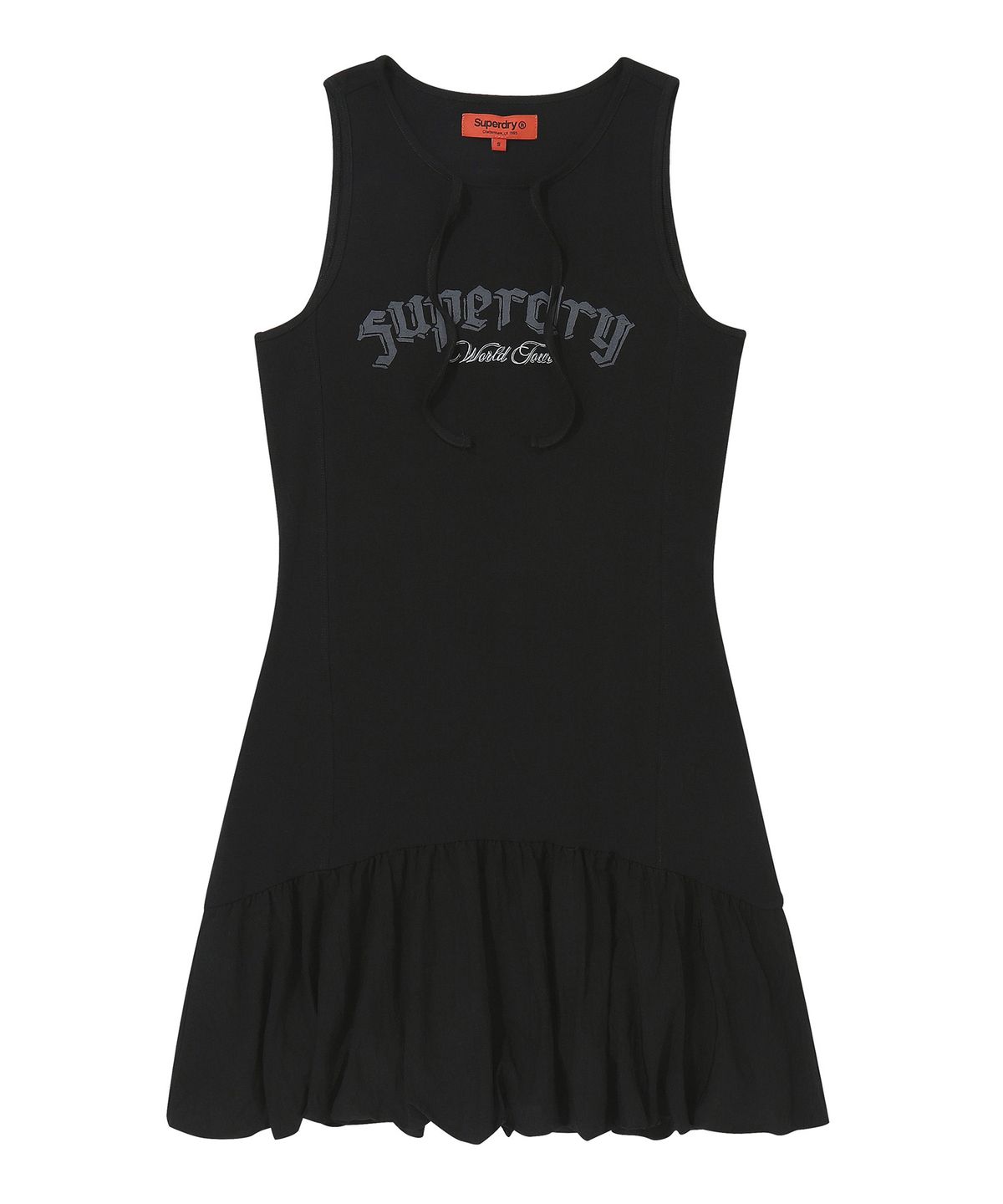 슈퍼드라이(SUPERDRY) W 슬림 라인 볼륨 원피스 블랙