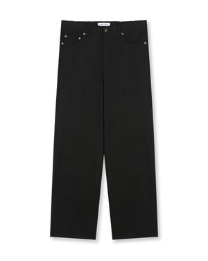LINEN BLENDED EASY PANTS BLACK