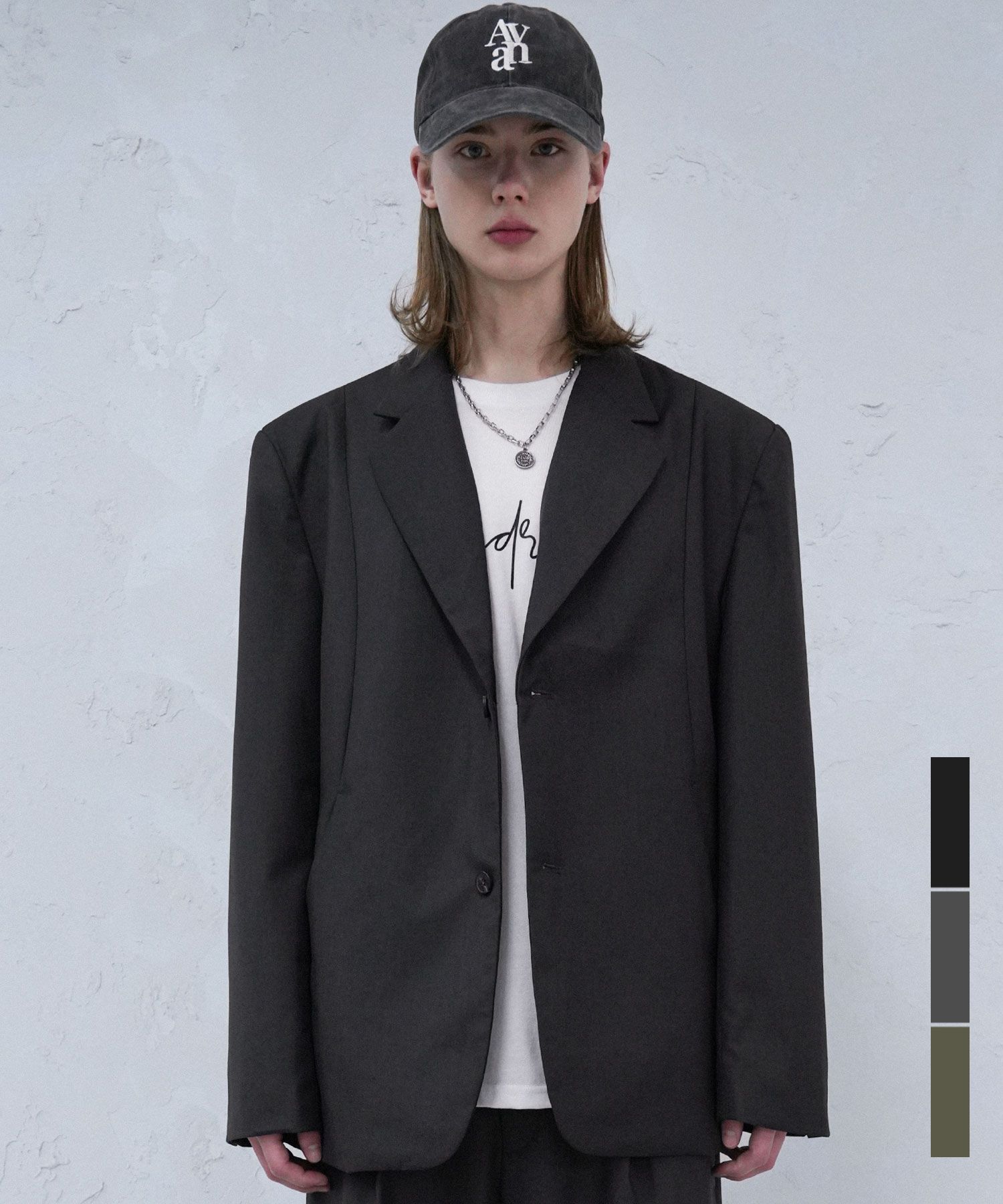 アウターその他 AVANDRESS SET Curved Two Button Blazer Smart Tuck Slacks MUSINSA | AVANDRESS Curved two-button blazer - 3COL