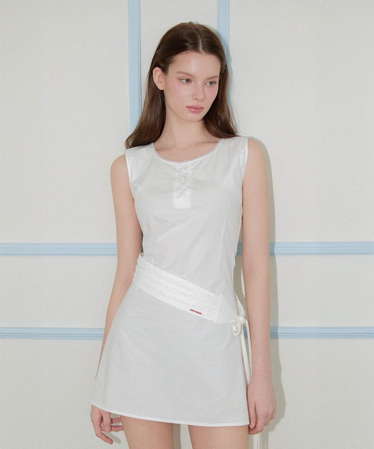 키시닝(KISYNING) Lace Layered Belt (White)