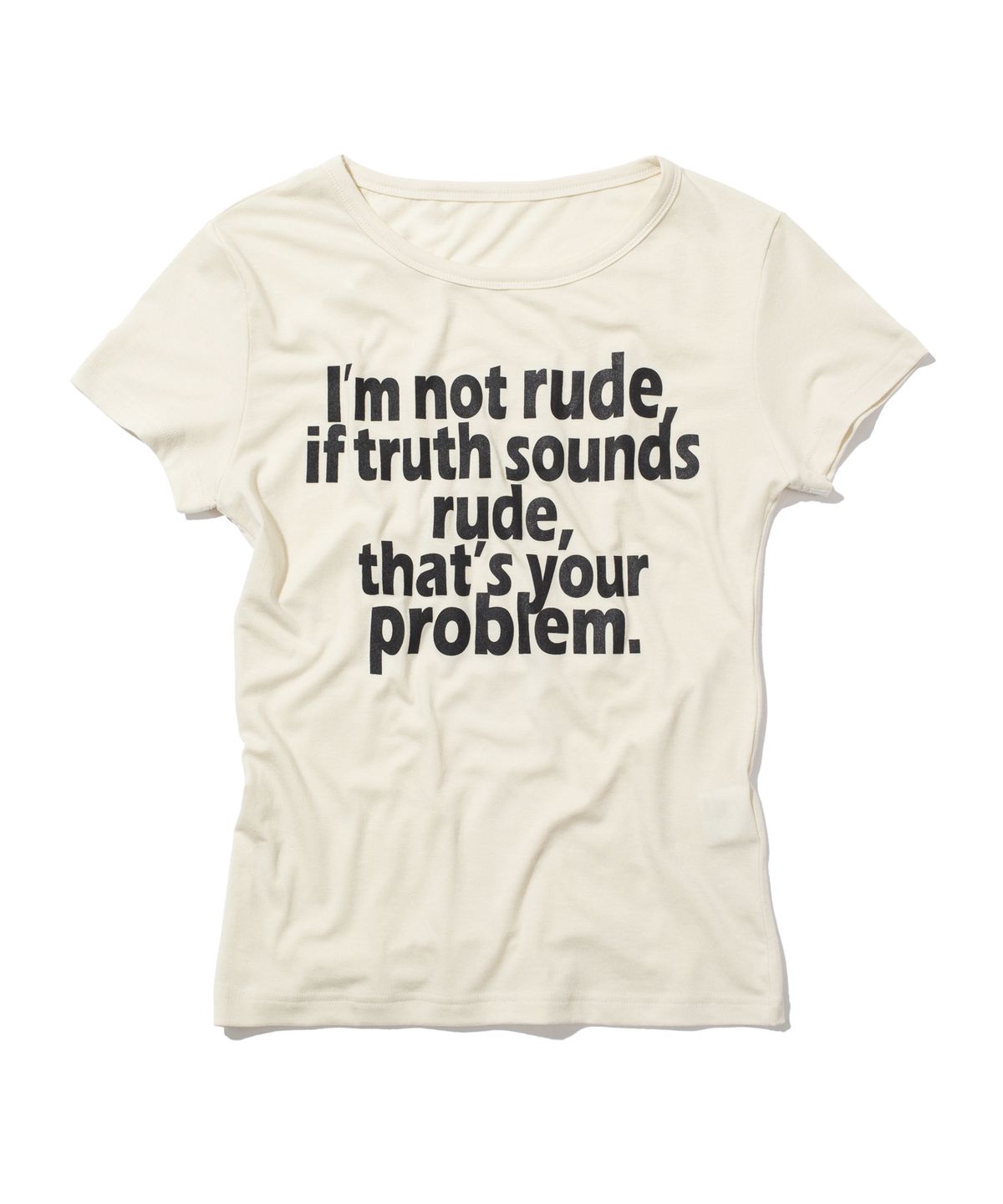 크루치(KRUCHI) RUDE Half Sleeve T-shirt (CREAM) WOMENS