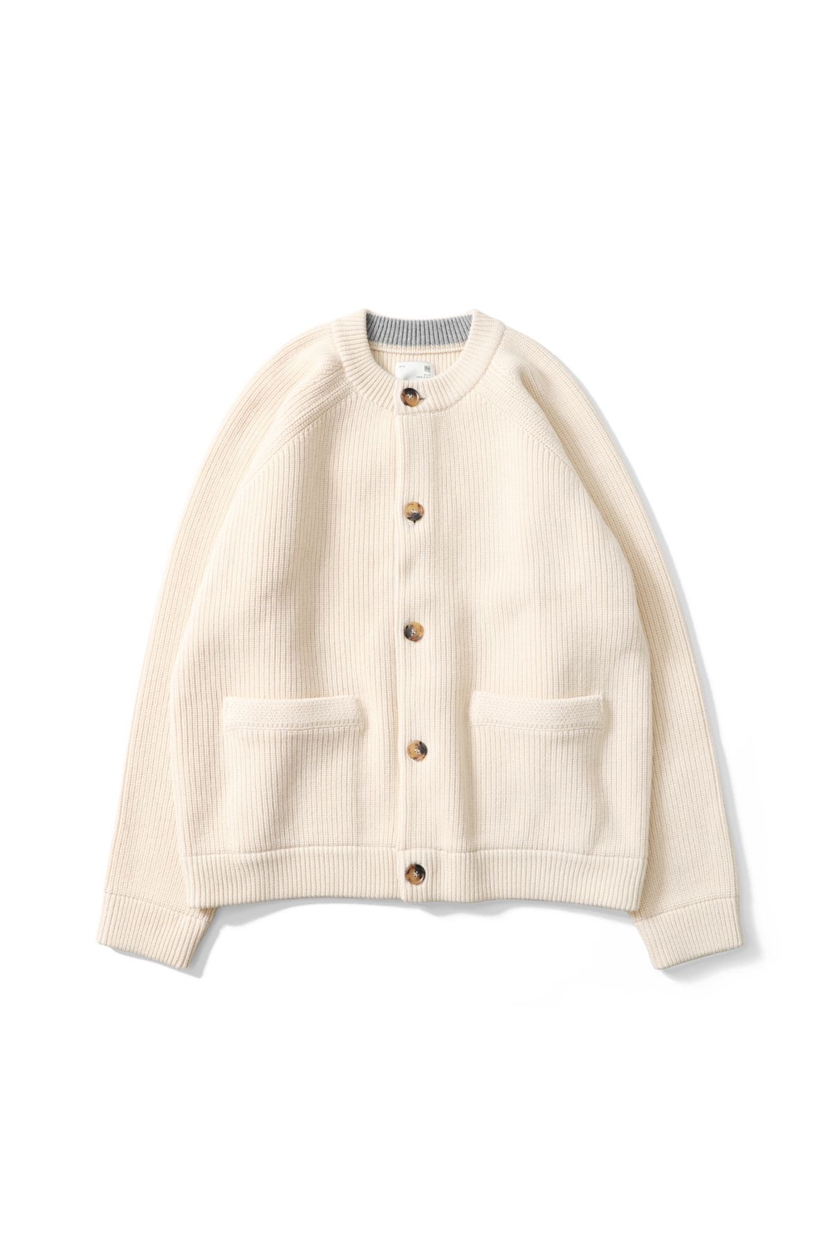 홀리선(HORLISUN) Annette Superfine Wool Heavy Rib Knit Cardigan Cream