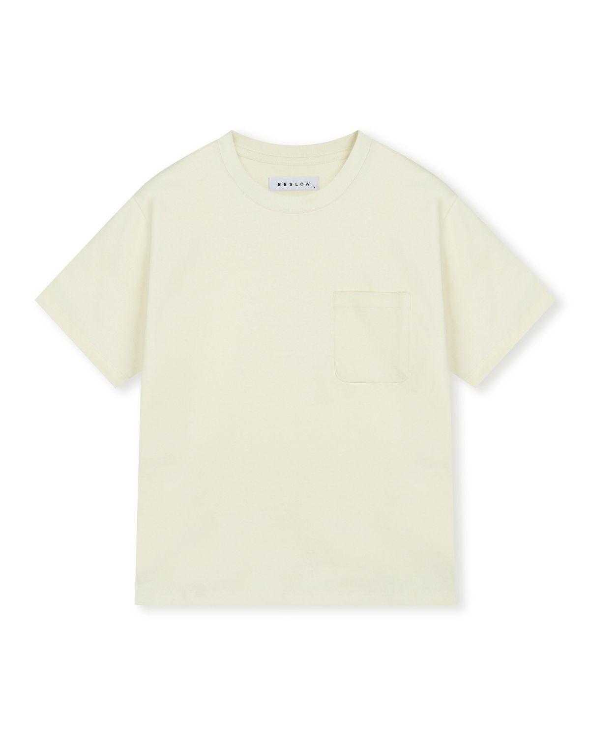 비슬로우(BESLOW) SLIM FIT T-SHIRT IVORY