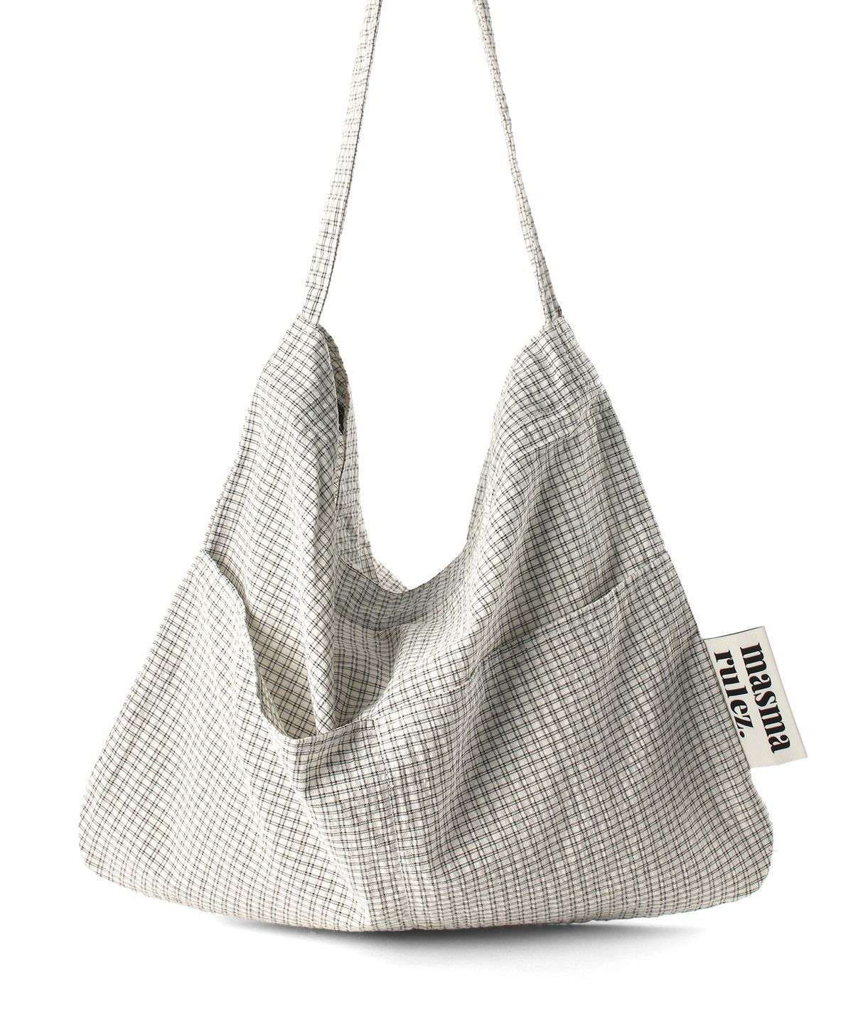 마스마룰즈(MASMARULEZ) Rabbit eco bag_Cozy check_ivory