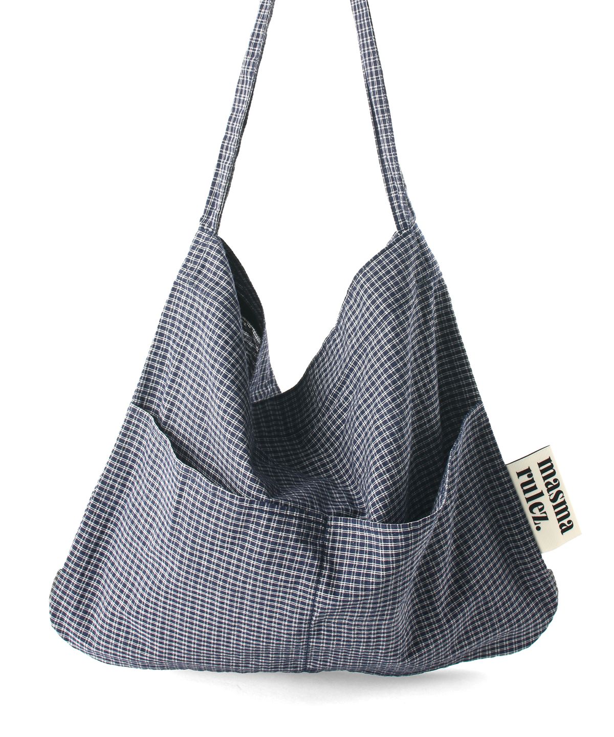 마스마룰즈(MASMARULEZ) Rabbit eco bag_Cozy check_navy