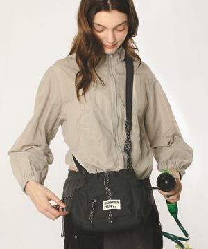 Nylon rope mini cross bag_Black