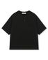 LOOSE FIT HENLEY NECK T-SHIRT BLACK