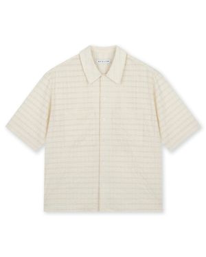 RELAXED CHECK HALF SHIRT CREAM