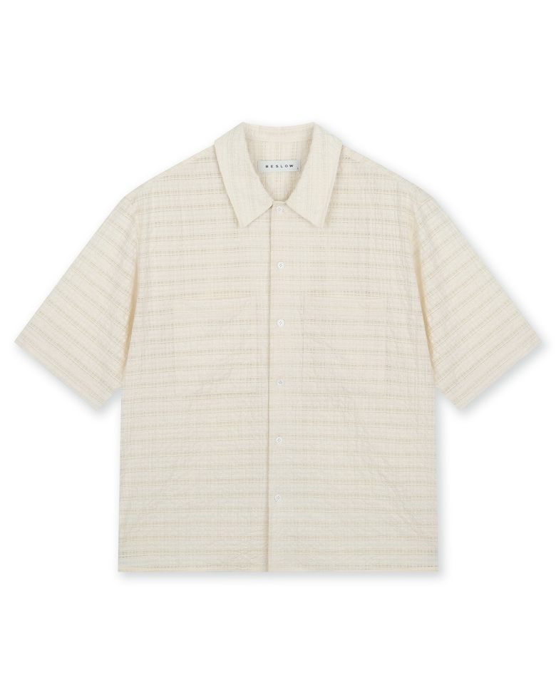 RELAXED CHECK HALF SHIRT CREAM