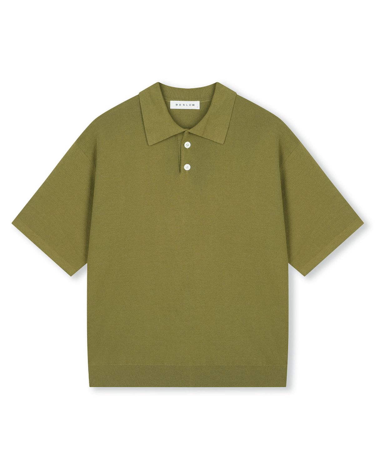 비슬로우(BESLOW) FINE KNIT POLO SHIRTS YELLOW GREEN