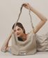Nylon 2way shirring hobo bag_Mocha beige