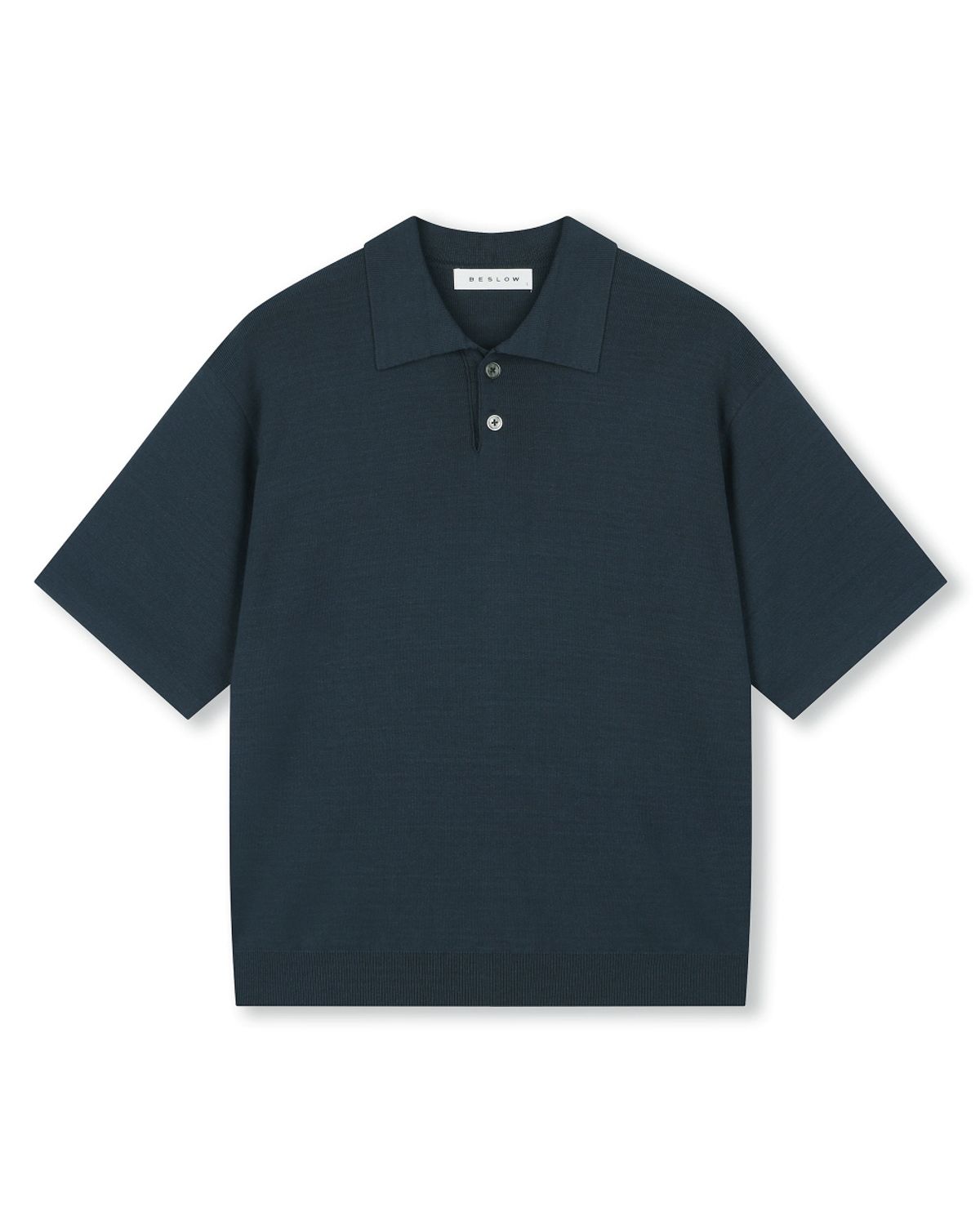 비슬로우(BESLOW) FINE KNIT POLO SHIRTS DARK TEAL