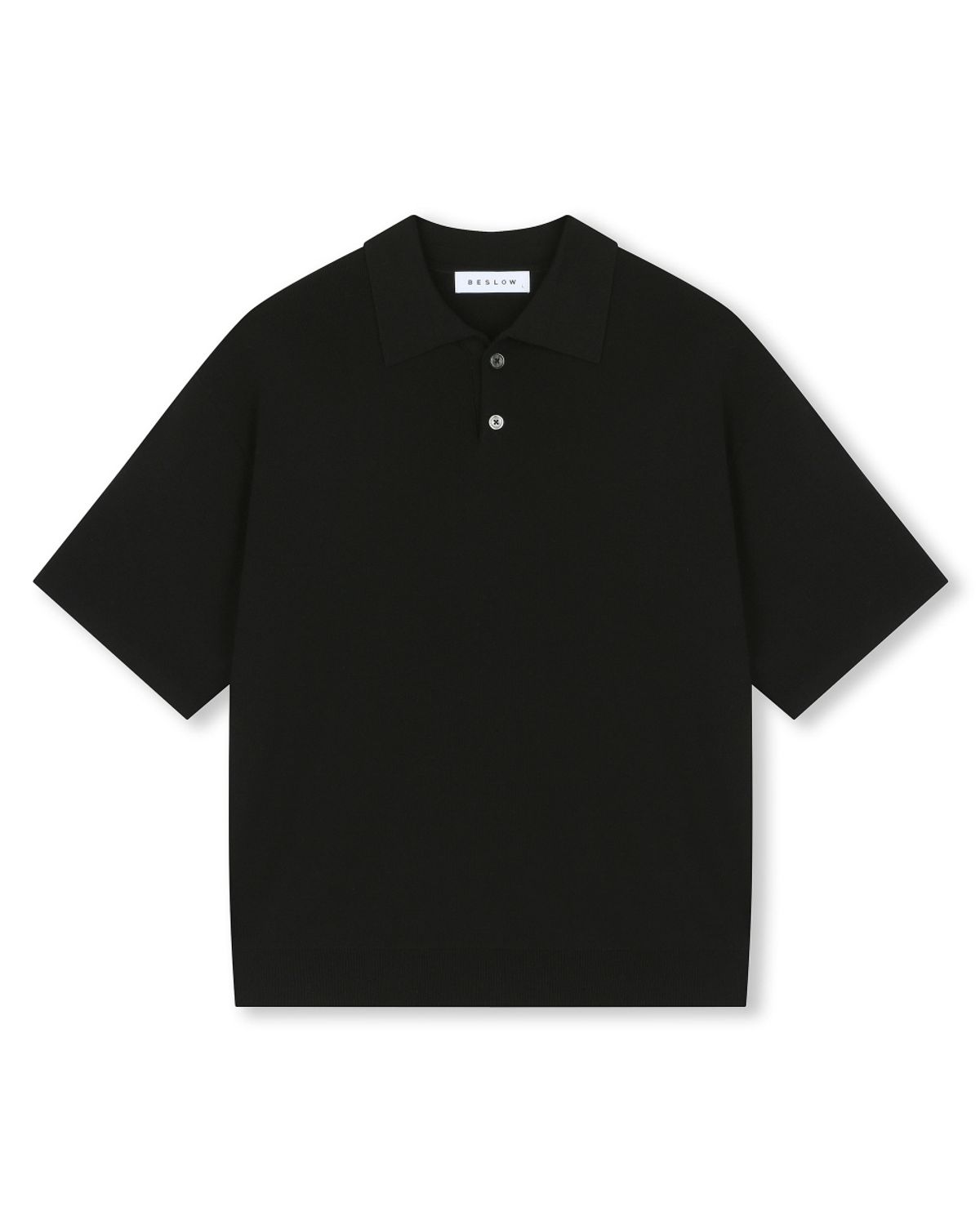 비슬로우(BESLOW) FINE KNIT POLO SHIRTS BLACK