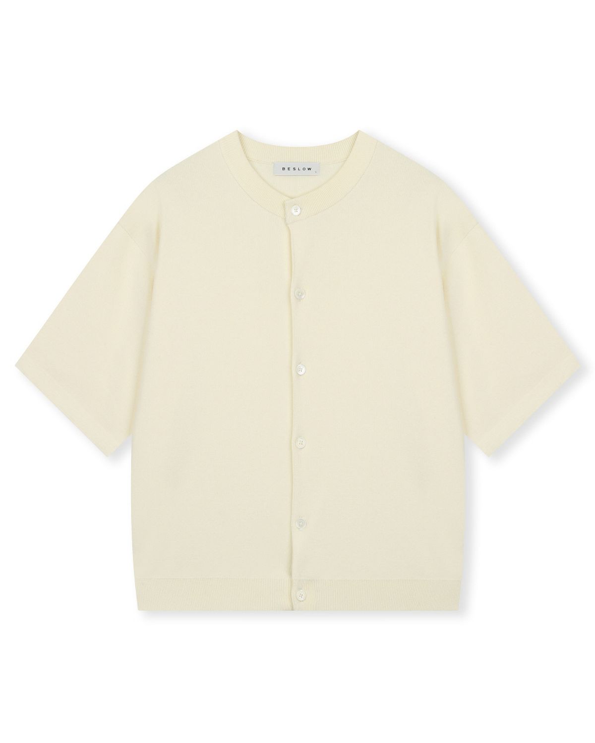비슬로우(BESLOW) FINE KNIT HALF SLEEVE CARDIGAN IVORY