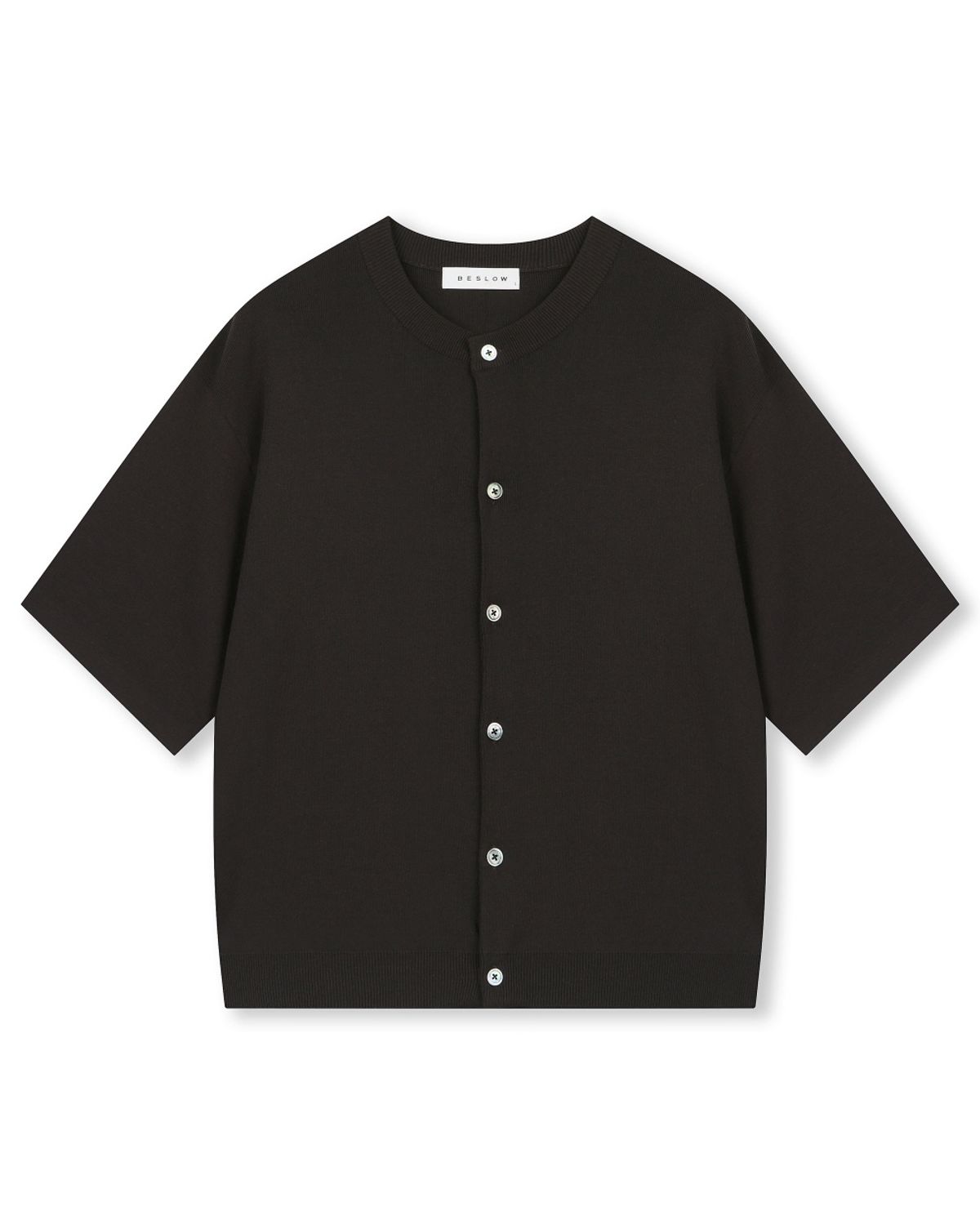 비슬로우(BESLOW) FINE KNIT HALF SLEEVE CARDIGAN BROWN
