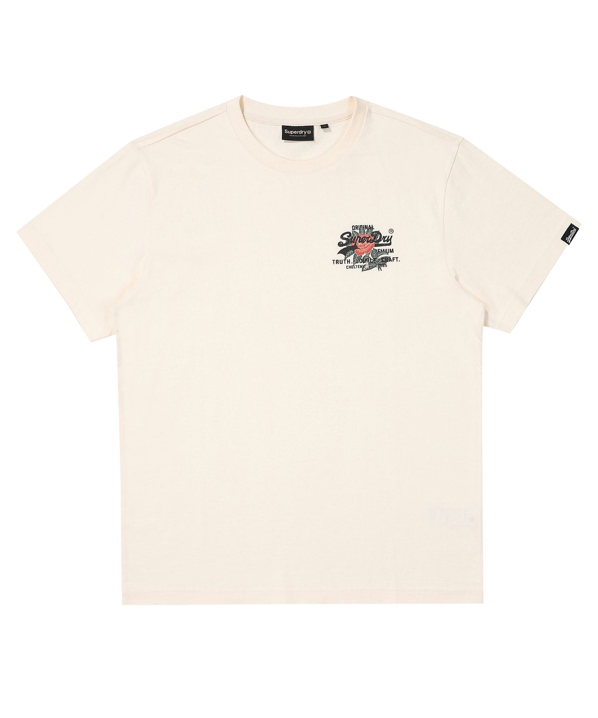 슈퍼드라이(SUPERDRY) 플라워 스몰 로고 티셔츠 크림