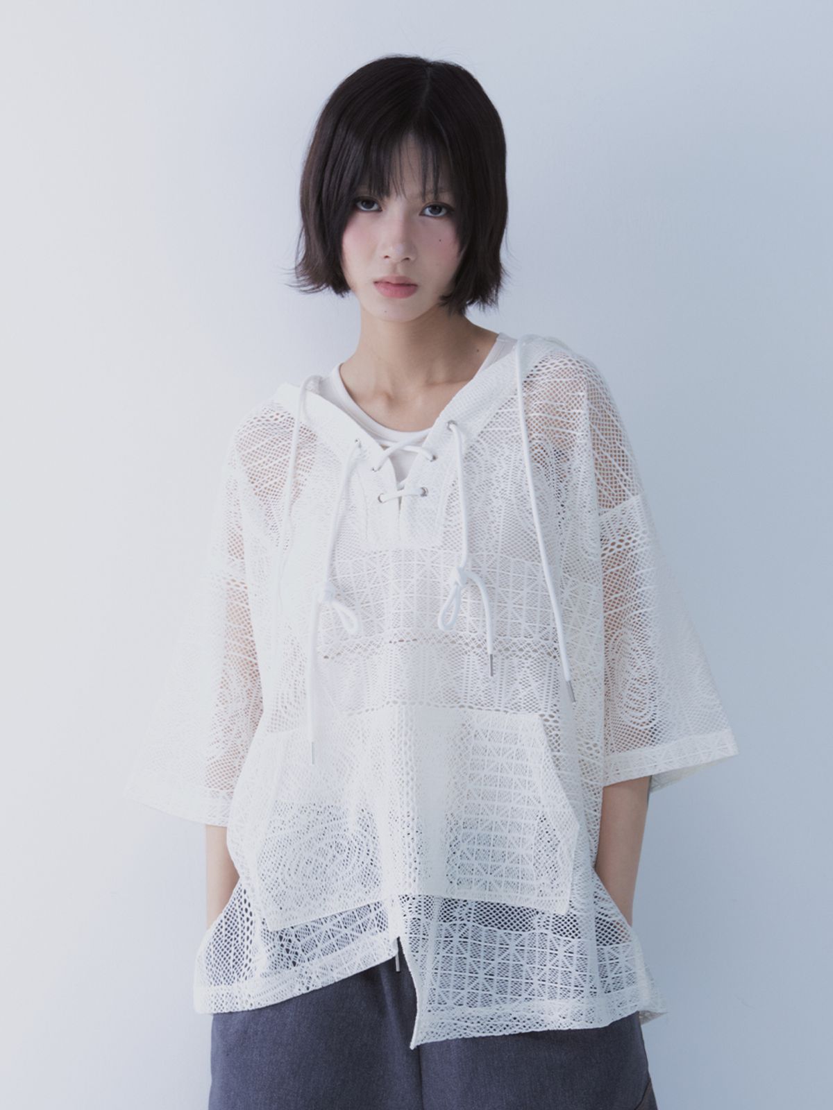 쎄쎄쎄(SETSETSET) BOHEMIAN LACE HOODIE WHITE